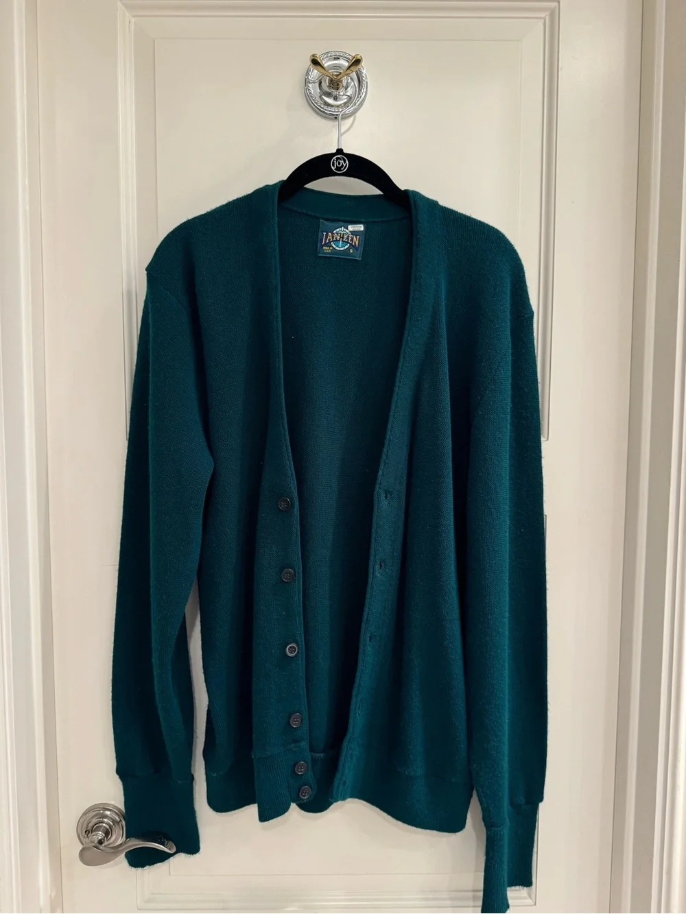 Jantzen Men's Teal Green Button-Up Cardigan